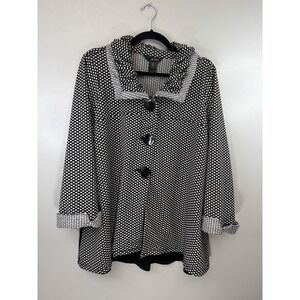 Ali‎ Miles Plus Size Polka Dot Tunic W Ruffled Collar Size 1X